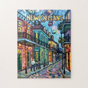 Quebra-cabeça Nova Orleans Quarteirão Francês Van Gogh Estilo Vi