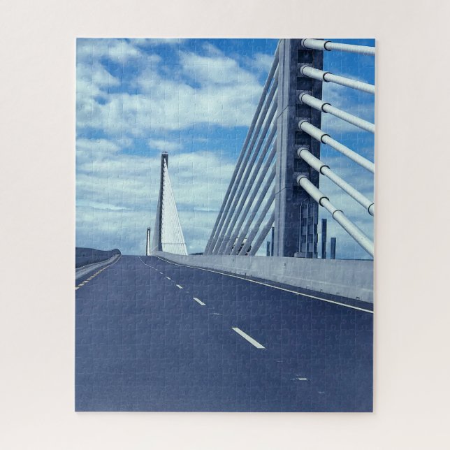 Quebra-cabeça Nova Ponte de Suspensão New Ross Wexford Irlanda. (Vertical)