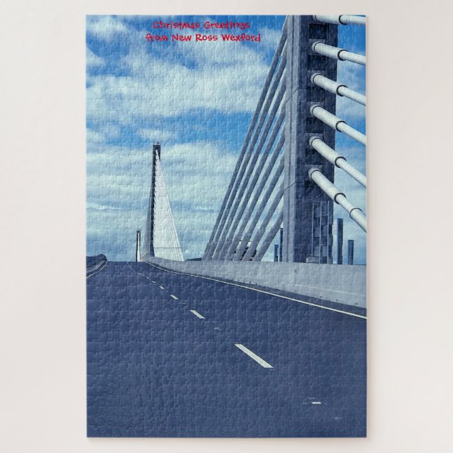 Quebra-cabeça Nova Ponte de Suspensão New Ross Wexford Irlanda.  (Vertical)