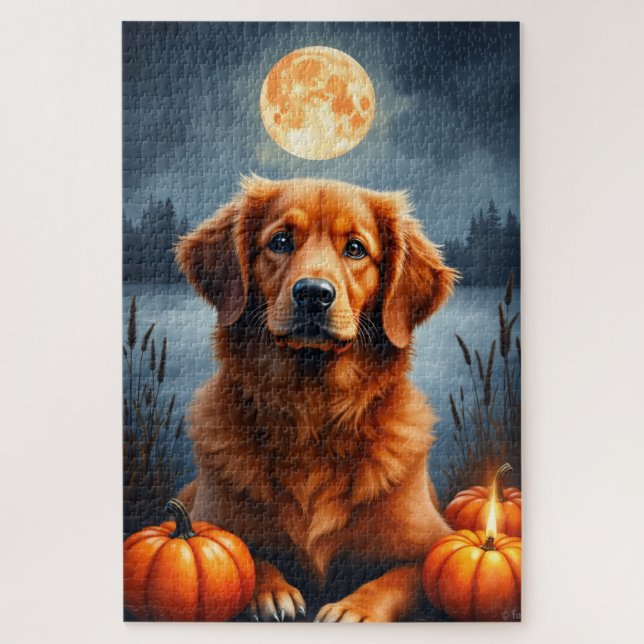 Quebra-cabeça Nova Scotia Duck Tolling Retriever Halloween  (Vertical)