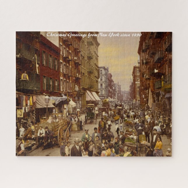 Quebra-cabeça Nova York - 1891. Cumprimentos de Natal (Horizontal)