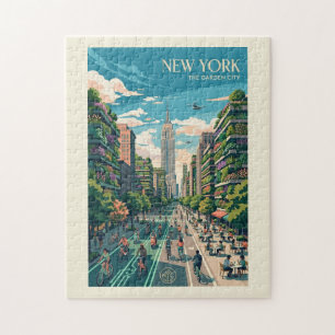 Quebra-cabeça Nova York A Cidade Jardim Arte de Poster de Viagem