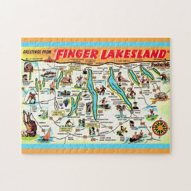 Quebra-cabeça Nova York Finger Lakes 11x14 Puzzle (Horizontal)