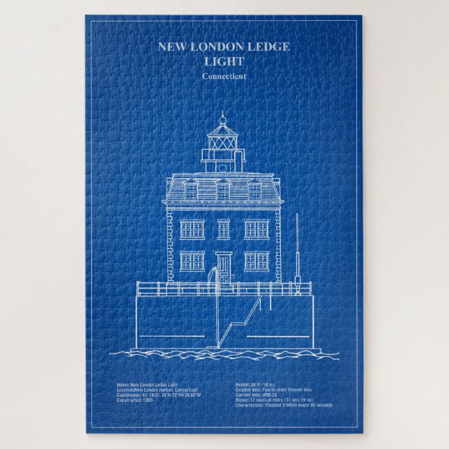 Quebra-cabeça Novo farol de Londres - Connecticut - AD (Vertical)