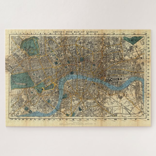 Quebra-cabeça Novo mapa de Londres 1860 de Smith (Horizontal)