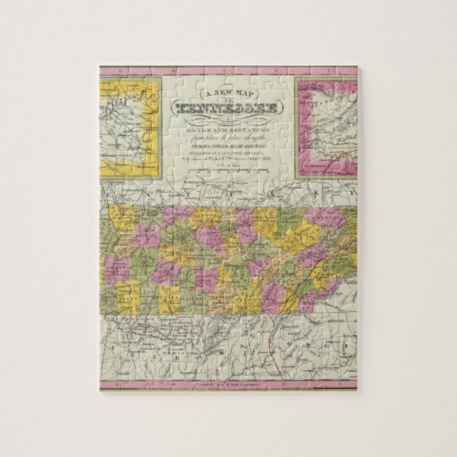 Quebra-cabeça Novo Mapa Do Tennessee (Vertical)