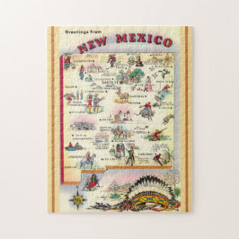 Quebra-cabeça Novo México Mapa ilustrado 11x14