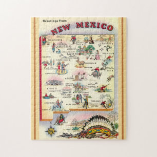 Quebra-cabeça Novo México Mapa ilustrado 11x14