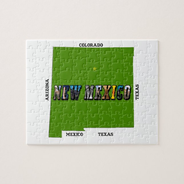 Quebra-cabeça Novo Texto de Foto do Mapa do México (Horizontal)