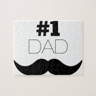 Quebra-cabeça Número 1 - bigode preto Pai - Número um