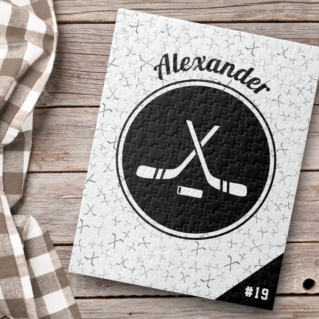 Quebra-cabeça Número do jogador de padrão de hóquei no gelo pers (Criador carregado)