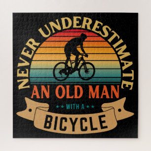 Quebra-cabeça Nunca subestime um homem velho com uma bicicleta