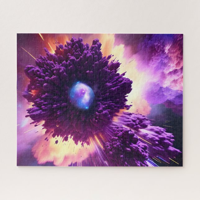 Quebra-cabeça Nuvens de nebulosa roxa galáctica no espaço exteri (Horizontal)