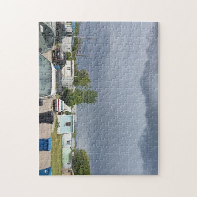 Quebra-cabeça nuvens de tempestade sobre os reboques (Vertical)