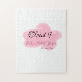 Quebra-cabeça Nuvens nove vermelho pastel chá de panela namedate