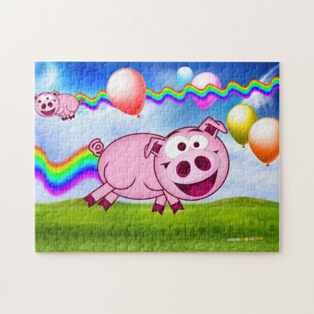 Quebra-cabeça Nyan Cat perdoa Pig puzzle (Horizontal)