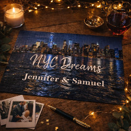 Quebra-cabeça NYC Dreams Romantic Skyline Couples Keepsake