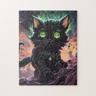 Quebra-cabeça Nyx, o Suspiro Voido - Arte de Gato Negro Místico