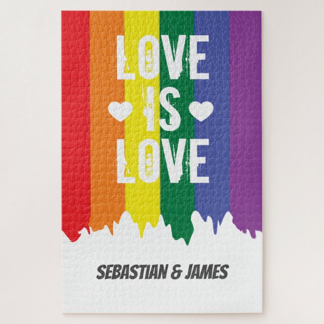 Quebra-cabeça O amor é amor, orgulho gay LGBT, arco-íris persona (Vertical)