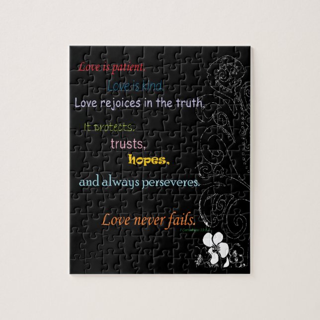 Quebra-cabeça O amor nunca falha (Vertical)