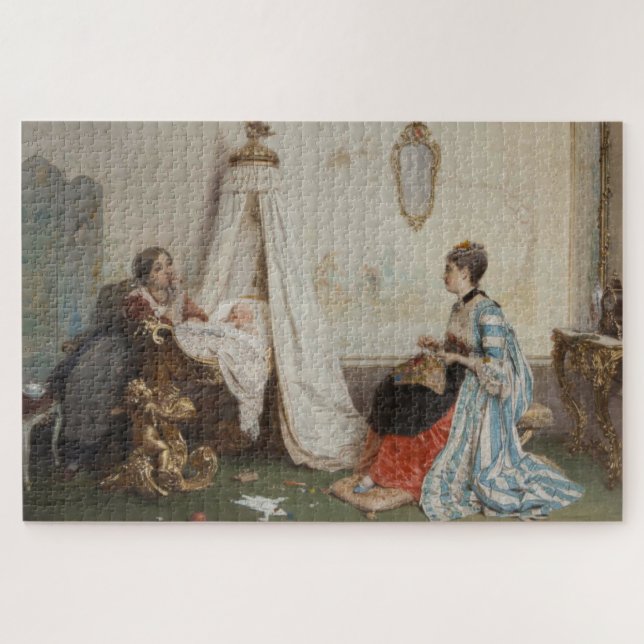 Quebra-cabeça O bebê está dormindo (por Gerolamo Induno) (Horizontal)