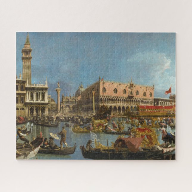 Quebra-cabeça O Bucintoro retornando ao Molo por Canaletto (Horizontal)