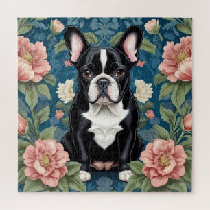 Quebra-cabeça O Buldogue Francês William Morris Inspirou Floral