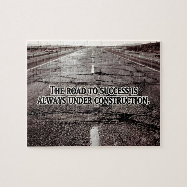 Quebra-cabeça "O caminho para o sucesso" Citação Inspiracional (Horizontal)