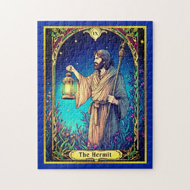 Quebra-cabeça O Cartão Art Nouveau Tarot, O Hermit (Vertical)