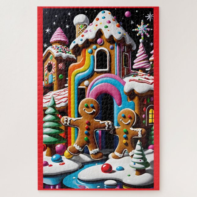 Quebra-cabeça O Casal de Biscoito de Natal (Vertical)