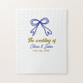 Quebra-cabeça O casamento do casal marinho azul de ouro