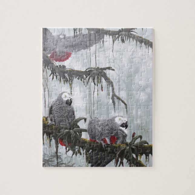 Quebra-cabeça O cinza africano repete mecanicamente o voo livre (Vertical)