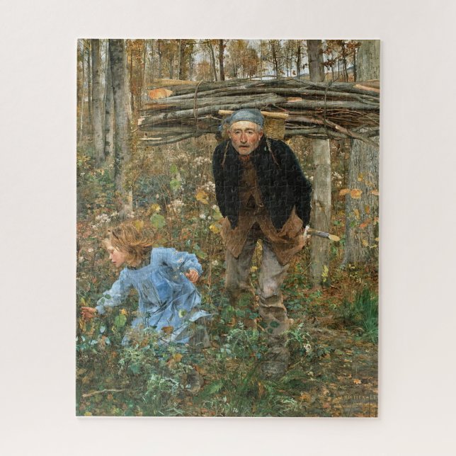 Quebra-cabeça O Coletor de Lenha - Jules Bastien-Lepage, 1881   (Vertical)