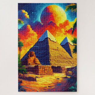 Quebra-cabeça O complexo pirâmide de Giza. Cairo, Egito.