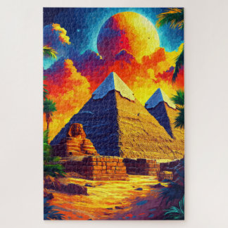 Quebra-cabeça O complexo pirâmide de Giza. Cairo, Egito.