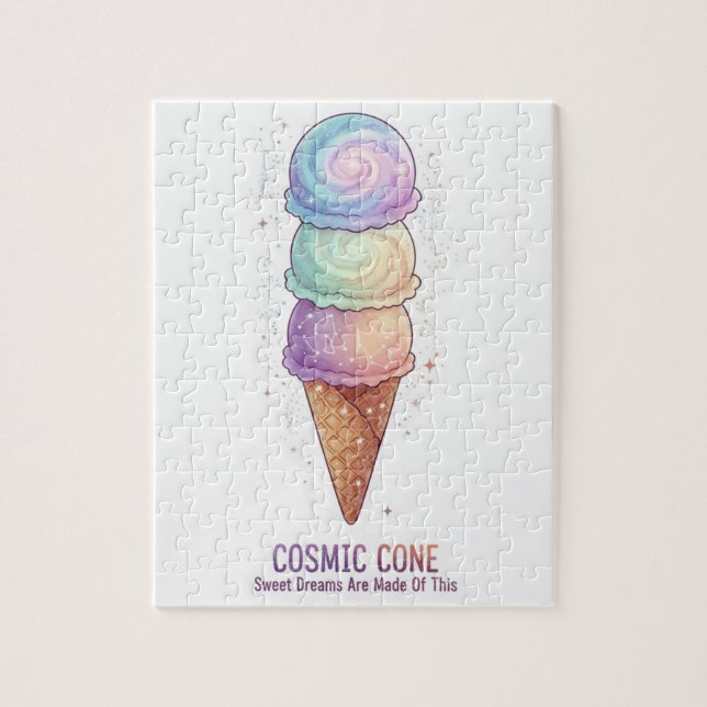Quebra-cabeça O Cone Cósmico | Sorvete Galáxia (Vertical)
