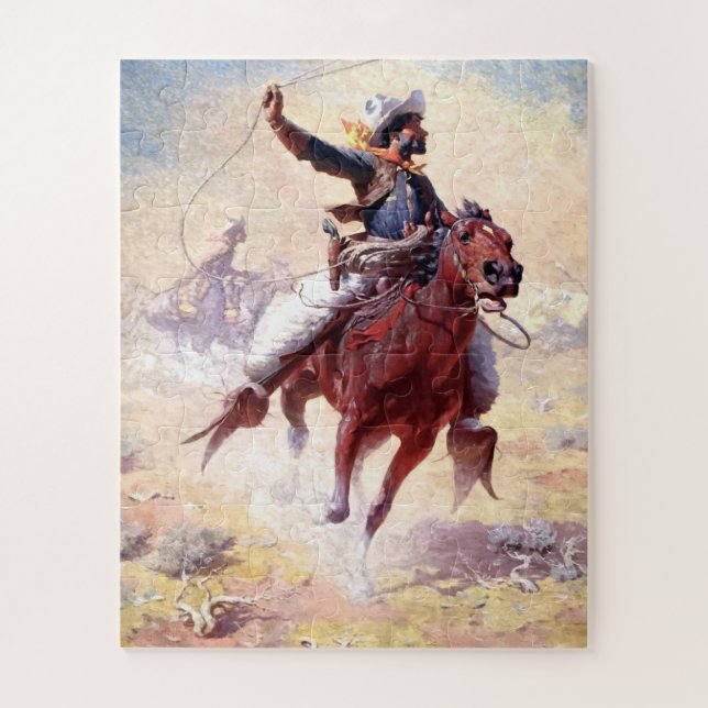 Quebra-cabeça O Cowboy do Alcance de Roping William Robinson Lei (Vertical)