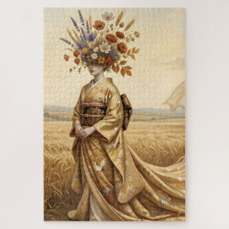 Quebra-cabeça O Eco Dourado: Espírito Botânico Surrealista no W