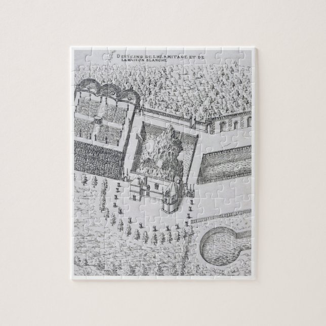 Quebra-cabeça O eremitério e o Maison Blanc no castelo (Vertical)