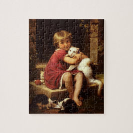 Quebra-cabeça O Gato Pet Favorito da Menina (Perrault)