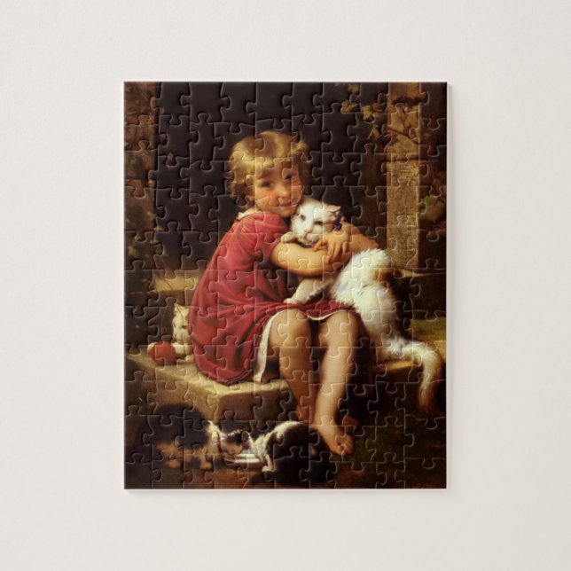 Quebra-cabeça O Gato Pet Favorito da Menina (Perrault) (Vertical)