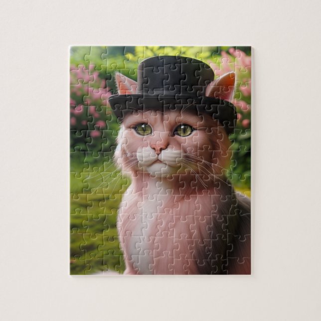 Quebra-cabeça O Gato Sir Whiskers em Flor (Vertical)