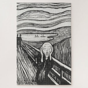 Quebra-cabeça O Gritar de Edvard Munch Black and White
