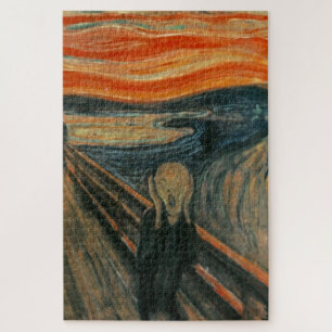 Quebra-cabeça O Gritar - Edvard Munch  Azul vermelho preto
