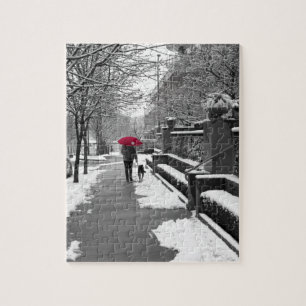 Quebra-cabeça O guarda-chuva vermelho
