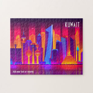 Quebra-cabeça O horizonte da cidade, ilustração colorida do Ku
