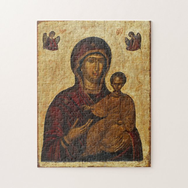 Quebra-cabeça O ícone Theotokos e o ícone da Bizantina Cristo (Vertical)