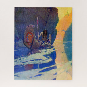 Quebra-cabeça O Índio em sua Solidão NC Wyeth 1907