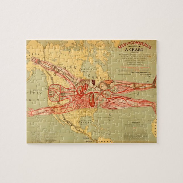 Quebra-cabeça O mapa do homem do comércio dos Estados Unidos (18 (Horizontal)