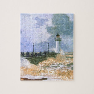 Quebra-cabeça O molhe em Le Havre por Claude Monet